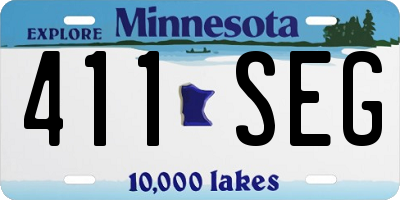 MN license plate 411SEG