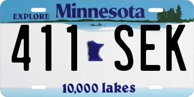MN license plate 411SEK