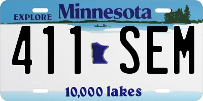MN license plate 411SEM