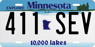 MN license plate 411SEV