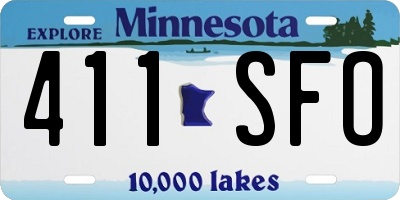 MN license plate 411SFO