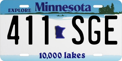 MN license plate 411SGE