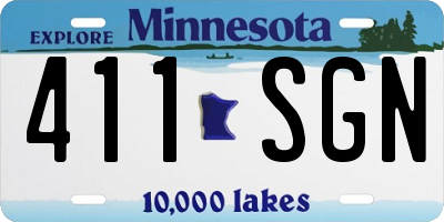 MN license plate 411SGN