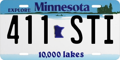 MN license plate 411STI