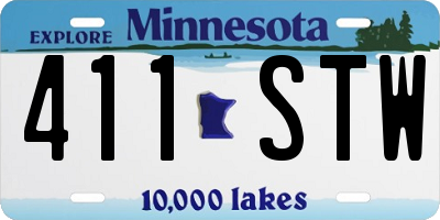 MN license plate 411STW