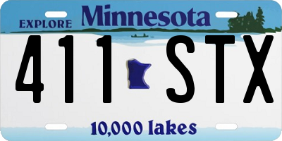 MN license plate 411STX