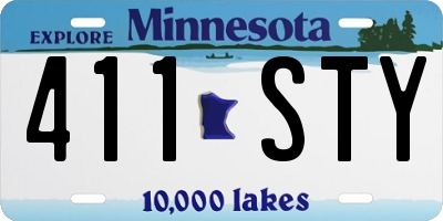MN license plate 411STY