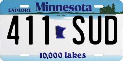 MN license plate 411SUD