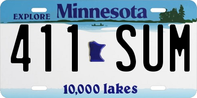 MN license plate 411SUM