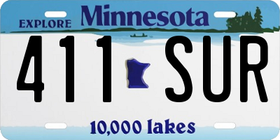 MN license plate 411SUR