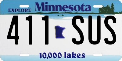 MN license plate 411SUS