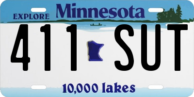 MN license plate 411SUT
