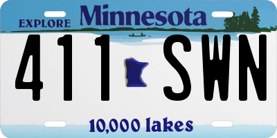 MN license plate 411SWN