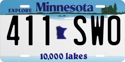MN license plate 411SWO