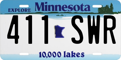MN license plate 411SWR
