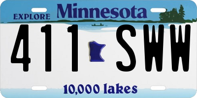 MN license plate 411SWW