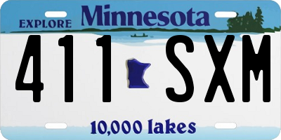 MN license plate 411SXM
