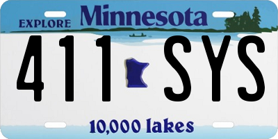 MN license plate 411SYS
