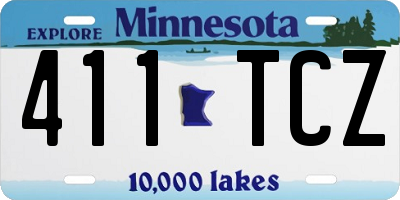 MN license plate 411TCZ