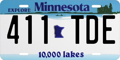 MN license plate 411TDE