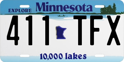 MN license plate 411TFX