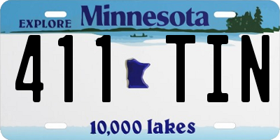MN license plate 411TIN
