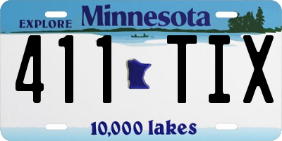 MN license plate 411TIX