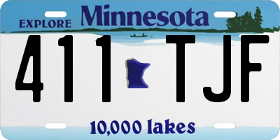 MN license plate 411TJF