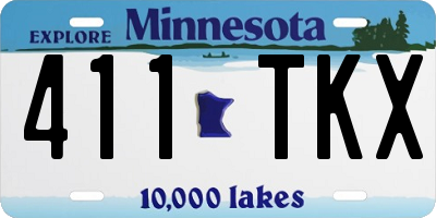 MN license plate 411TKX
