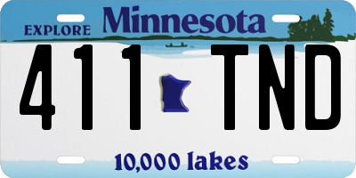 MN license plate 411TND
