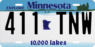 MN license plate 411TNW