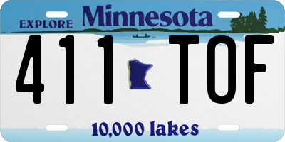 MN license plate 411TOF