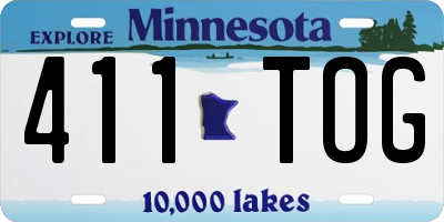MN license plate 411TOG