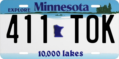MN license plate 411TOK