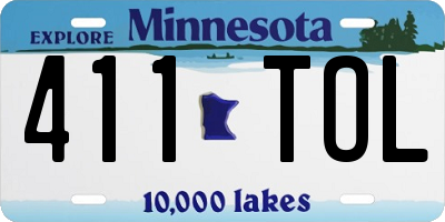 MN license plate 411TOL