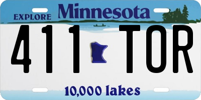 MN license plate 411TOR