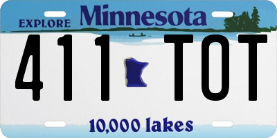 MN license plate 411TOT