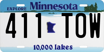 MN license plate 411TOW