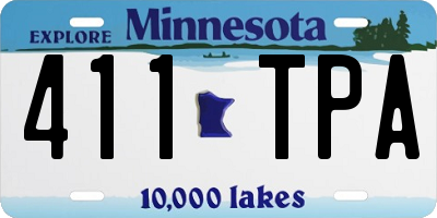 MN license plate 411TPA