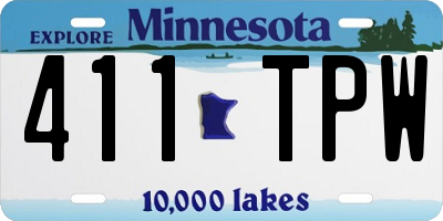MN license plate 411TPW