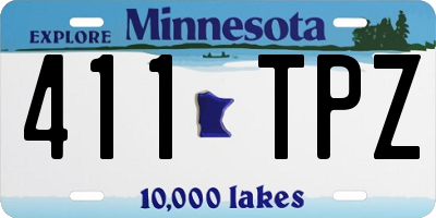 MN license plate 411TPZ