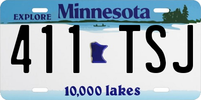 MN license plate 411TSJ