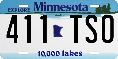 MN license plate 411TSO