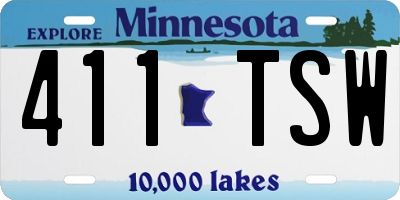 MN license plate 411TSW
