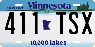 MN license plate 411TSX