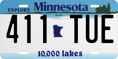 MN license plate 411TUE