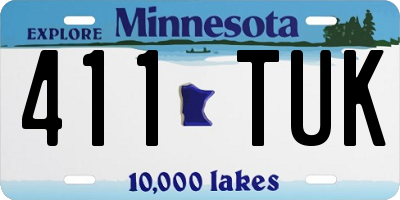 MN license plate 411TUK