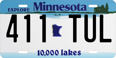 MN license plate 411TUL