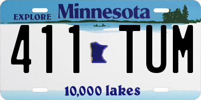 MN license plate 411TUM