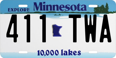 MN license plate 411TWA